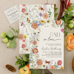 Trouwfeest met Geperste Wilde Bloemen Bruidsshower Kaart