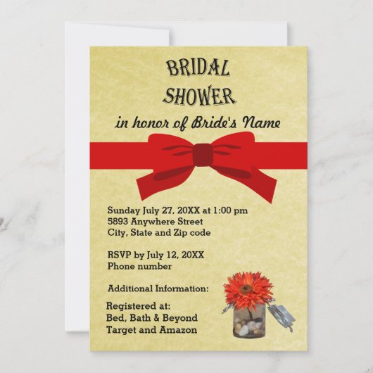 Trouwfeest met gouden perkament sinaasappelbloem i kaart (Voorkant)