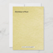 Trouwfeest met gouden perkament sinaasappelbloem i kaart (Achterkant)