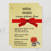 Trouwfeest met gouden perkament sinaasappelbloem i kaart (Voorkant / Achterkant)