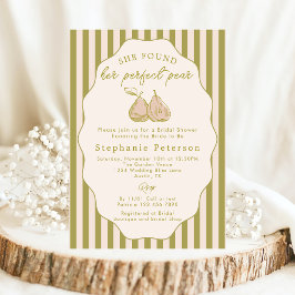 Trouwfeest met handgetekende peren in vintage stij kaart