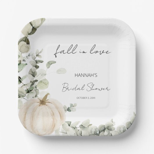 Trouwfeest met herfstthema voor bruiden papieren bordje (Voorkant)