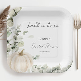 Trouwfeest met herfstthema voor bruiden papieren bordje