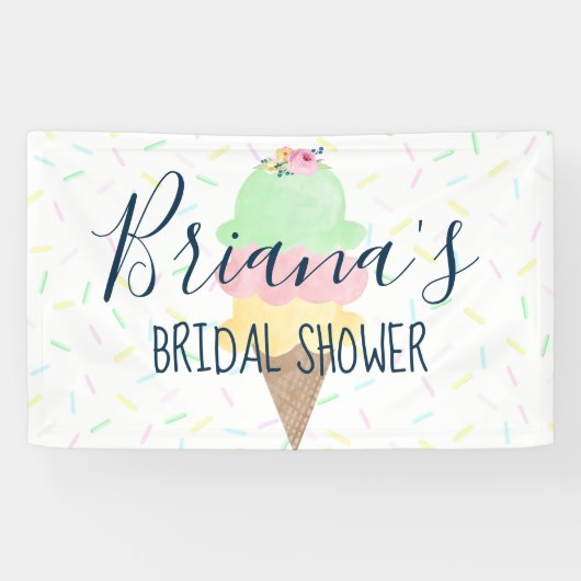 Trouwfeest met Ijs Spandoek (Horizontaal)