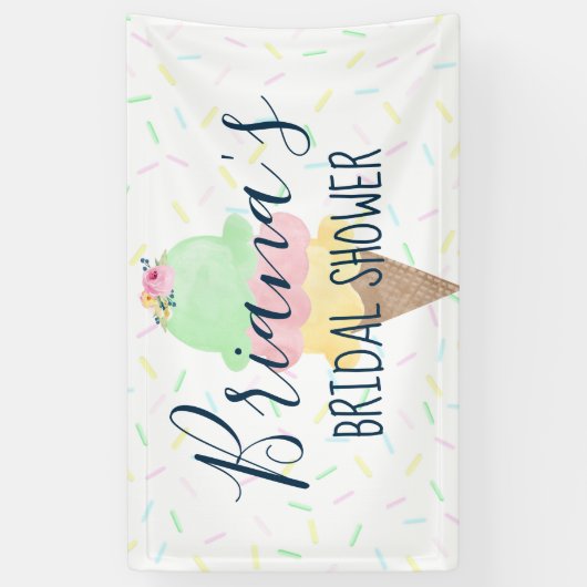 Trouwfeest met Ijs Spandoek (Verticaal)