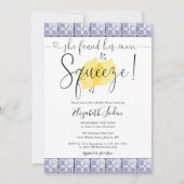 Trouwfeest met initials en citroenen tegels kaart (Voorkant)