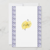 Trouwfeest met initials en citroenen tegels kaart (Achterkant)