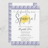 Trouwfeest met initials en citroenen tegels kaart (Voorkant / Achterkant)