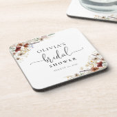 Trouwfeest met Kleine Wilde Bloemen Bier Onderzetter (Linkerzijde)