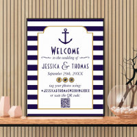 Trouwfeest met maritieme marine & witte ankerstree