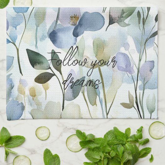 Trouwfeest met mooie paarse bloemen theedoek (Gevouwen)