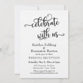 "Trouwfeest met ons gevierd" Typografie Trouwrecep Kaart (Voorkant)