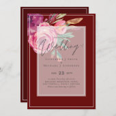 Trouwfeest met roze bloemen uit het budget Bourgon (Voorkant / Achterkant)