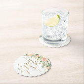 Trouwfeest met Roze Gouden Confetti en Bloemendeco Kartonnen Onderzetters (Insitu)