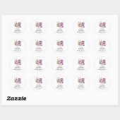 Trouwfeest met Roze Laarzen en Bruis Ronde Sticker (Vel)