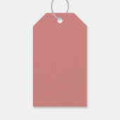 Trouwfeest met roze rozen bruidsontbijt cadeaulabel (Achterkant)