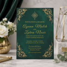 Trouwfeest met smaragdgroene gouden moslim