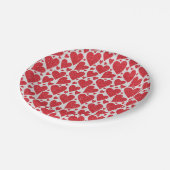 Trouwfeest met Valentijnsdag Rood Witte Glitter Ha Papieren Bordje (Gekanteld)