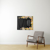 Trouwfeest met vette en felle bloemen achtergrond wandkleed (In Situ (horizontaal))