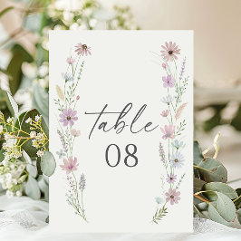 Trouwfeest met vintage pastel wilde bloemen kaart