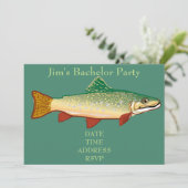 Trouwfeest met vissthema voor forel kaart (Staand voorkant)