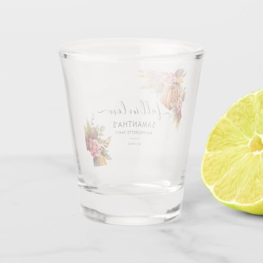 Trouwfeest met vrijgezellenfeest aangepast shot glas (Achterkant)