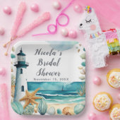 Trouwfeest met vuurtoren-thema papieren bordje (Feest)