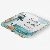 Trouwfeest met vuurtoren-thema papieren bordje (Gebogen)