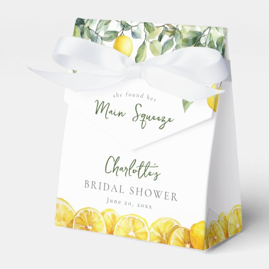 Trouwfeest met waterverf citroenen 'Main Squeeze' Bedankdoosjes (Voorkant Zijde)