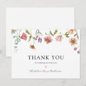 Trouwfeest met wilde bloemen Bedankt (Voorkant / Achterkant)