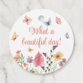 Trouwfeest met wilde bloemen en vlinders bedankjes labels (Achterkant)