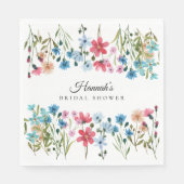 Trouwfeest met wilde bloemen servet (Voorkant)