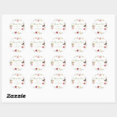 Trouwfeest met wilde bloementuin ronde sticker (Vel)