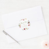 Trouwfeest met wilde bloementuin ronde sticker (Envelop)
