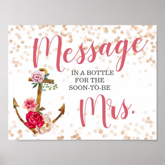 Trouwfeest met zeilthema | Anker Bruidsboeket|DECO Poster (Voorkant)