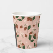 Trouwfeest met zomer aardbeien Persoonlijk Papieren Bekers (Achterkant)