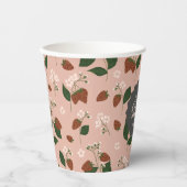 Trouwfeest met zomeraardbeien Persoonlijk Papieren Bekers (Voorkant)