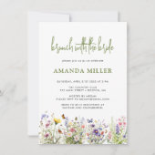 Trouwfeest met zomerbloemen brunch uitnodiging (Voorkant)