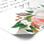 Trouwfeest Mimosa Bar Bloemen Magnolia Roos Bord Poster (Hoek)