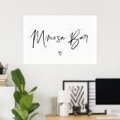 Trouwfeest Mimosa Bar Bord Zwart en Wit Poster (Thuiskantoor)