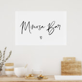 Trouwfeest Mimosa Bar Bord Zwart en Wit Poster (Keuken)