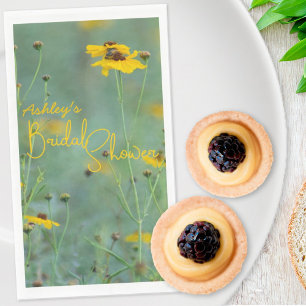 Trouwfeest Minimalistische Gele Wilde Bloem Servet