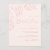 Trouwfeest Minimalistische met de hand getekende P Uitnodiging Briefkaart (Voorkant)