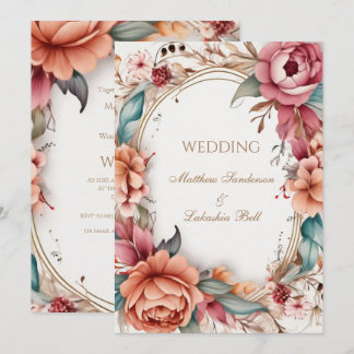 Trouwfeest Mooie Moderne Boho Bloemstukken bloemen Kaart
