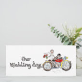 Trouwfeest Motor Bride en Bruidegom Kaart (Staand voorkant)