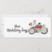 Trouwfeest Motor Bride en Bruidegom Kaart (Voorkant)