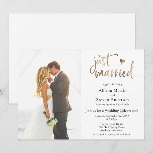 Trouwfeest na de bruiloft kaart (Voorkant / Achterkant)