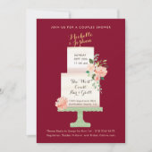 Trouwfeest Naam Cake Topper Waterverf Bloem Kaart (Voorkant)