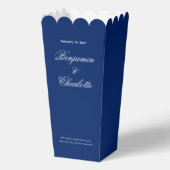 Trouwfeest Naam Datum Marine Popcorn Bedankdoosjes (Voorkant)