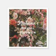 Trouwfeest naam roze witte bloemen papier